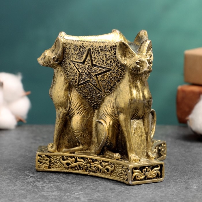 Подсвечник Подсвечник "Сфинксы" 10х10х9,5см, золото