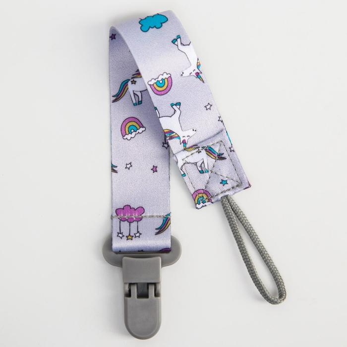 Держатель для соски - пустышки &laquo;Единороги&raquo;, на ленте