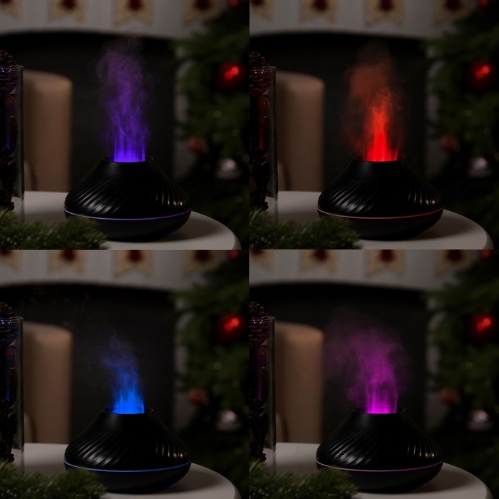 Увлажнитель воздуха Luazon HM-10, эффект пламени, 130 мл, 4,5 Вт, USB, чёрный