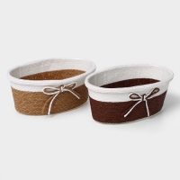 Кашпо для цветов плетёное «Бантик», 19,5×12×8,5 см, овал, цвет МИКС Кашпо для цветов плетёное «Бантик», 19,5×12×8,5 см, овал, цвет МИКС