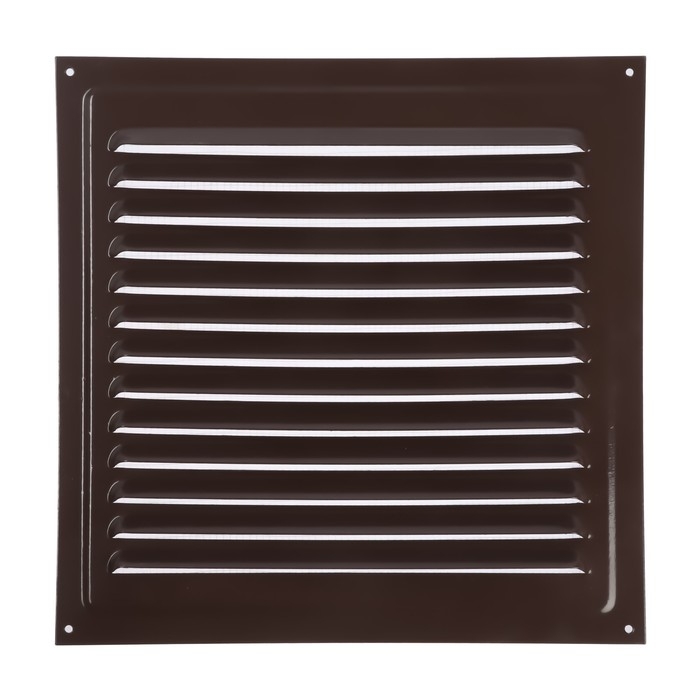 Решетка вентиляционная ZEIN Люкс РМ3030КР, 300 х 300 мм, с сеткой, металлическая, коричневая