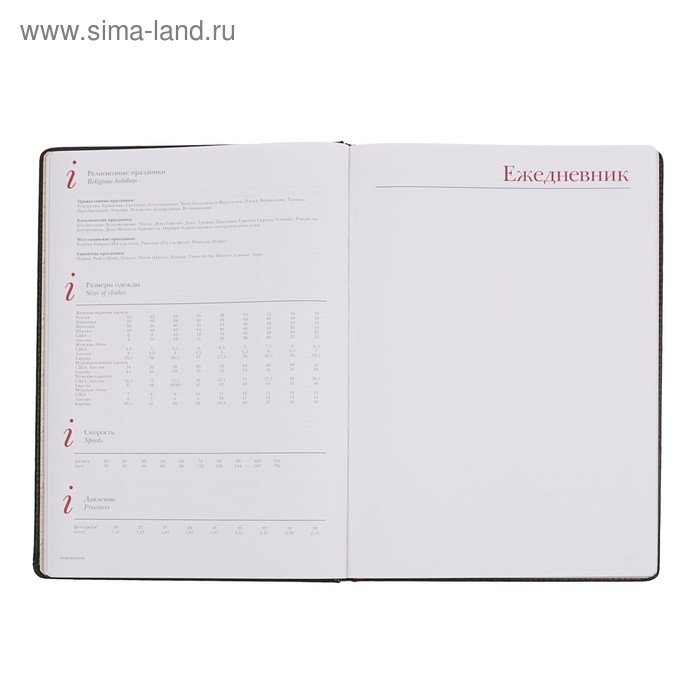 Ежедневник недатированный А4, 136 листов Sidney Nebraska, твёрдая обложка, искусственная кожа, золотой срез, ляссе, чёрный