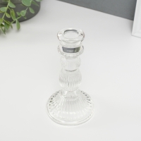 Подсвечник стекло на 1 свечу "Колонна с шарами" прозрачный 15,5х8х8 см Подсвечник стекло на 1 свечу "Колонна с шарами" прозрачный 15,5х8х8 см