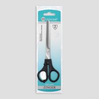 Ножницы парикмахерские, филировочные, с упором, лезвие &mdash; 7,5 см, в блистере, цвет чёрный, ЕC-040