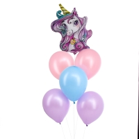 Набор воздушных шаров &laquo;Единорог&raquo;, макарун, фольга, латекс, 6 шт.