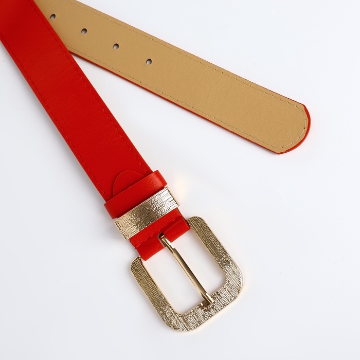 Ремень женский, ширина 3 см, пряжка металл, цвет красный Ремень женский, ширина 3 см, пряжка металл, цвет красный