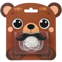 Соска - пустышка силиконовая ортодонтическая &laquo;Мишка&raquo;, от 0 мес., с колпачком, цвет черный