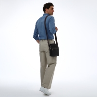 Сумка мужская через плечо TEXTURA, 3 наружных кармана, цвет коричневый