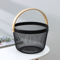 Корзинка универсальная круглая LaDо́m, 26&times;26&times;18 см, цвет чёрный