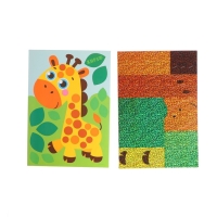 Аппликация стикерами форменными стикерами &laquo;Жираф&raquo;, набор для творчества, стикерная мозаика