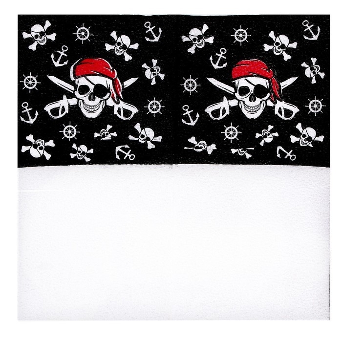 Салфетки бумажные &laquo;Пират&raquo;, однослойные, 24х24 см, набор 20 шт.