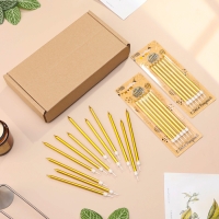 Свечи в торт "Ройс", 13 см, высокие, 12 шт, золотой металлик