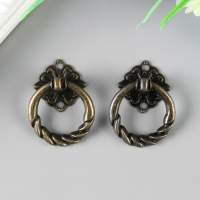 Ручка для шкатулки металл "Молоточек косичка" бронза набор 2 шт 841 4х3 см Ручка для шкатулки металл "Молоточек косичка" бронза набор 2 шт 841 4х3 см