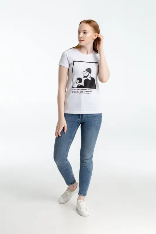 Футболка женская &laquo;Леон&raquo;, белая, ver 2, размер XL