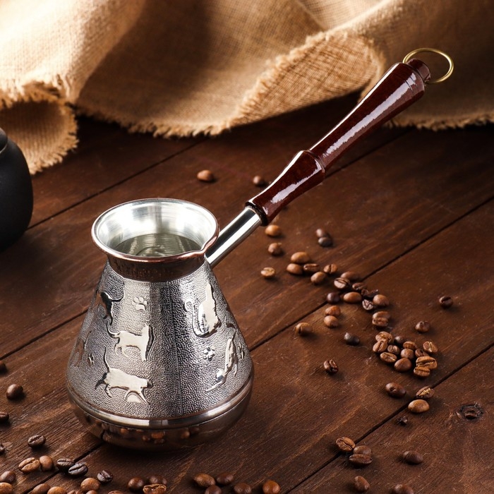Турка для кофе медная &laquo;Кошки&raquo;, 0,5 л