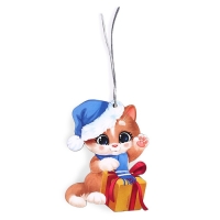 Новогодняя подвеска &laquo;Новый год! &lrm;Праздник у котика&raquo;