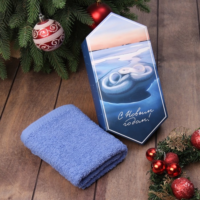 Новый год. Символ года. Змея. Полотенце махровое Этель Новый год. Символ года. Змея. Полотенце махровое Этель "Лёд" 30х60 см, 100% хл, 340 г/м2