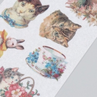 Наклейки для творчества бумага "Кошечки и кролики" набор 3 листа 10х20 см Наклейки для творчества бумага "Кошечки и кролики" набор 3 листа 10х20 см