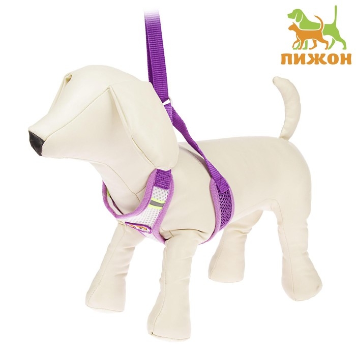 Шлейка регулируемая дышащая, светоотражающая, размер M, фиолетовая Шлейка регулируемая дышащая, светоотражающая, размер M, фиолетовая