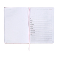 Ежедневник недатированный A5 136 листов, кожзам deVENTE. Elizabeth, твердая обложка с поролоном, перфорация, ляссе, блок 70, розовый Ежедневник недатированный A5 136 листов, кожзам deVENTE. Elizabeth, твердая обложка с поролоном, перфорация, ляссе, блок 70, розовый