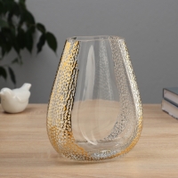 Ваза стекло настольная "Милагрос" боковой узор, d-4х10 см, 20х15 см, прозрачный Ваза стекло настольная "Милагрос" боковой узор, d-4х10 см, 20х15 см, прозрачный