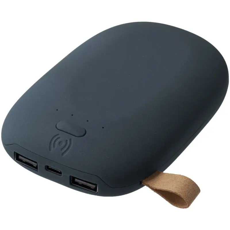 Аккумулятор с беспроводной зарядкой Pebble Wireless 9000 мАч, серо-синий Аккумулятор с беспроводной зарядкой Pebble Wireless 9000 мАч, серо-синий