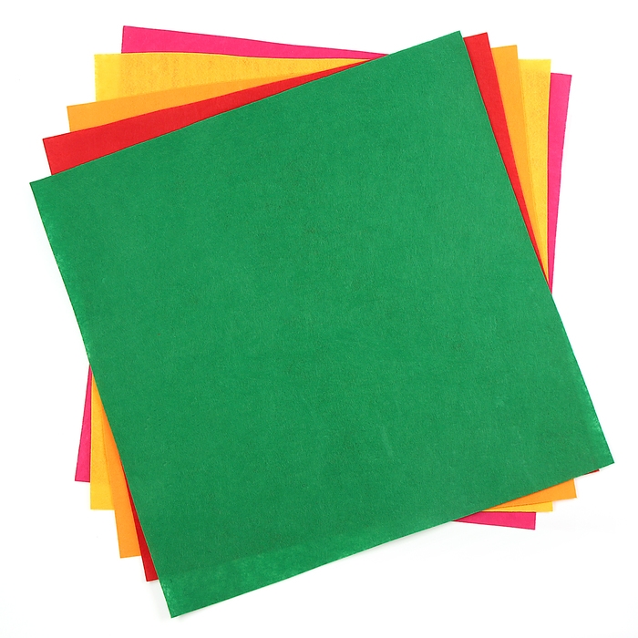 Набор лоскута для рукоделия фетр, толщина 1 мм, 5 цветов, 50 &times; 50 см