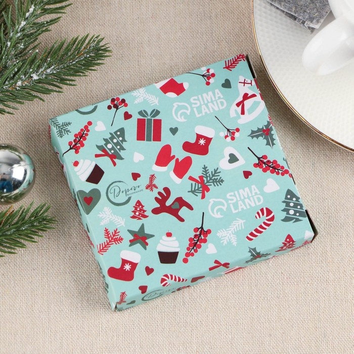 Новый год. Подставка керамическая под чайный пакетик &laquo;Тепла и уюта&raquo;, 8 х 9 см, цвет белый