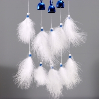 Ловец снов с музыкой ветра "Солнце" с перьями 5 колокольчиков 15х55 см Ловец снов с музыкой ветра "Солнце" с перьями 5 колокольчиков 15х55 см