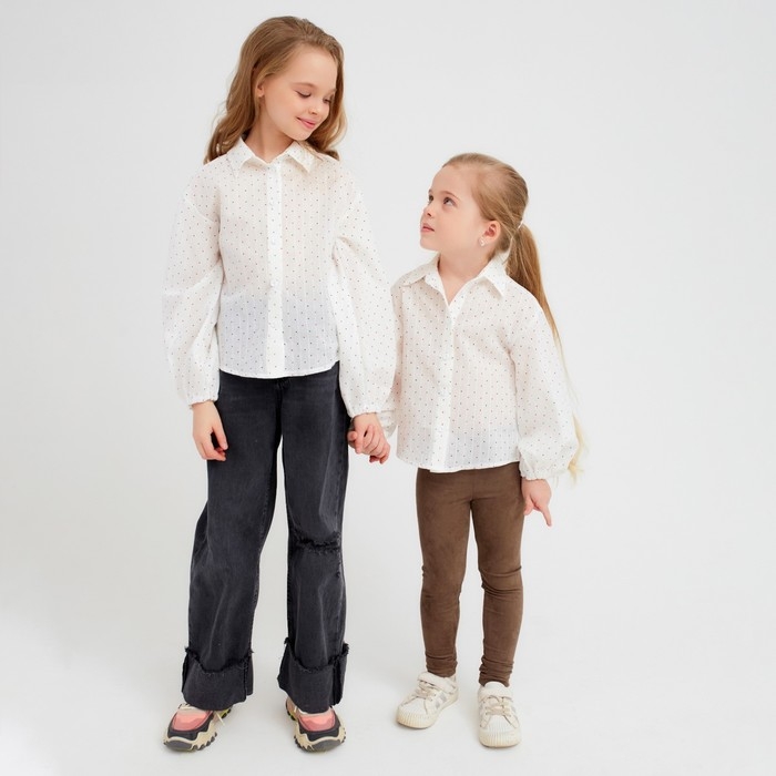 Рубашка детская MINAKU: Cotton collection цвет белый, рост 110