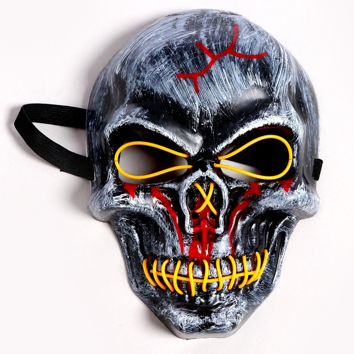 Карнавальная маска &laquo;Череп&raquo;, световая