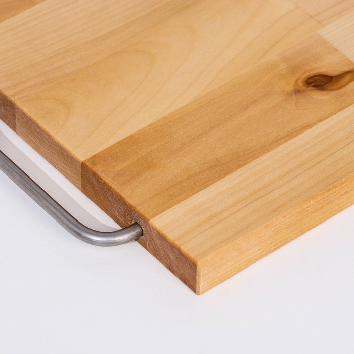 Доска разделочная и сервировочная Доска разделочная и сервировочная "Прямоугольник" малая (металлические ручки) 28х18х1,8 см