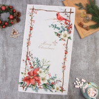 Полотенце Этель "Пуансетия" 40х73 см, 100% хлопок, саржа 190 г/м2 Полотенце Этель "Пуансетия" 40х73 см, 100% хлопок, саржа 190 г/м2