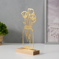 Сувенир металл "Лютики в банке" золото 5х11,5х22 см Сувенир металл "Лютики в банке" золото 5х11,5х22 см