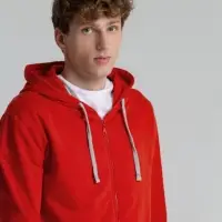 Толстовка на молнии с капюшоном Unit Siverga красная, размер 4XL