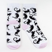 Носки MINAKU &laquo;Котики&raquo;, цвет белый, размер 40-41 (27 см)