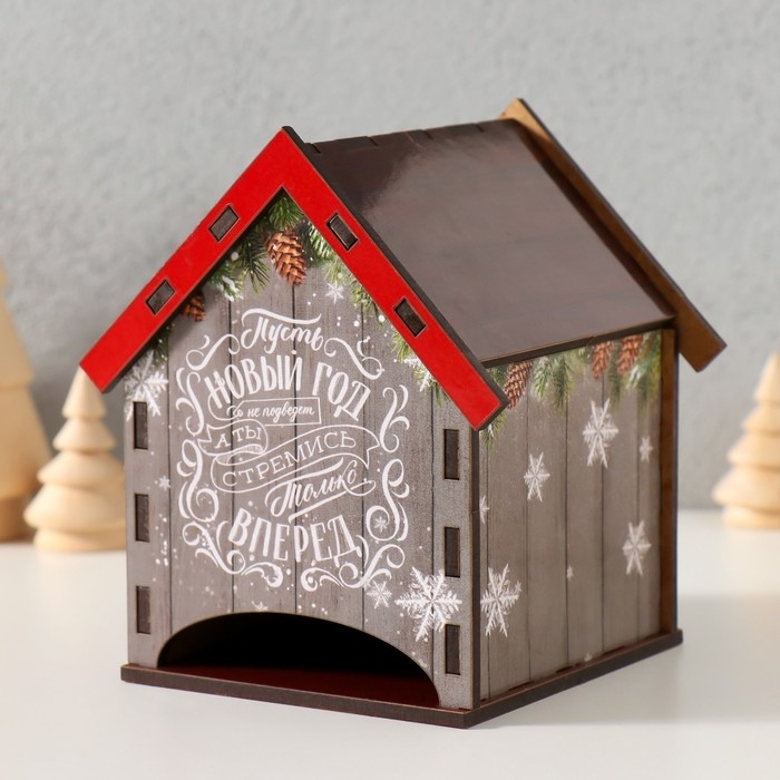 Чайный домик "Новогодние пожелания" 10,5х9,5х12 см МИКС