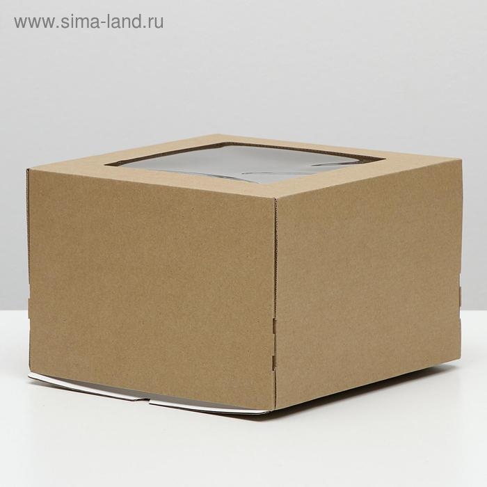 Кондитерская упаковка, с окном, крафт, 30 х 30 х 20 см Кондитерская упаковка, с окном, крафт, 30 х 30 х 20 см