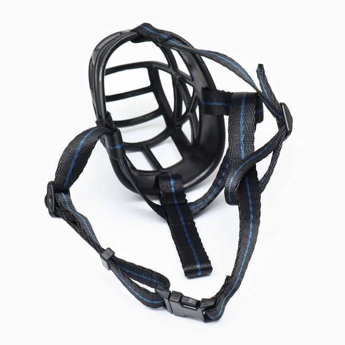 Намордник для собак №1 с трехсторонним ремешком, каучук, ДН 6 см, ОМ 22 см, чёрный Намордник для собак №1 с трехсторонним ремешком, каучук, ДН 6 см, ОМ 22 см, чёрный