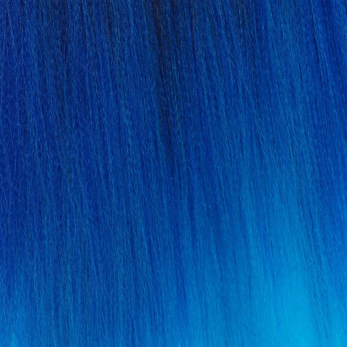 SIM-BRAIDS Канекалон трёхцветный, гофрированный, 65 см, 90 гр, цвет голубой/синий/чёрный(#FR-34)