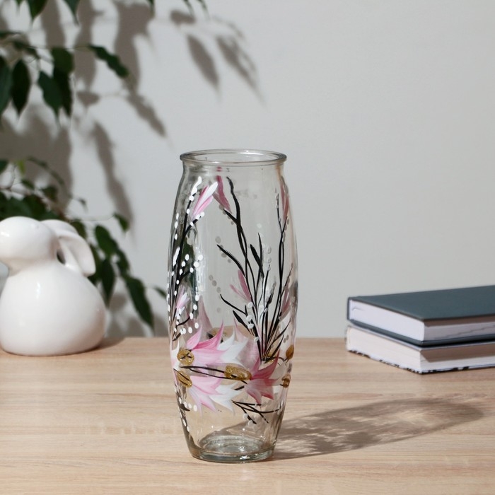 Ваза "Майя" роспись на проз.стекле, d-7см 10х23 см