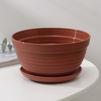 Горшок с подставкой «Алиса», 0,7 л, цвет терракот Горшок с подставкой «Алиса», 0,7 л, цвет терракот