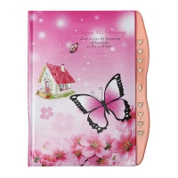 Записная книжка подарочная на замке, А6+, 48 листов, линия, "Бабочка", МИКС Записная книжка подарочная на замке, А6+, 48 листов, линия, "Бабочка", МИКС