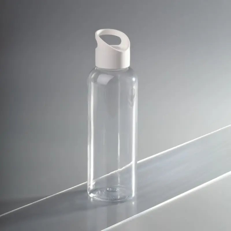 Бутылка для воды Plaske, прозрачная с белой крышкой