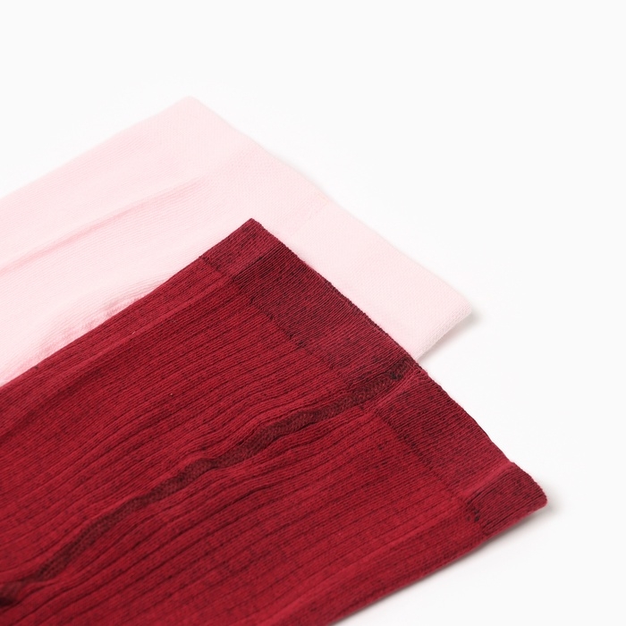 Набор колготок Крошка Я Flowers, рост 74-80 см, розовый/бордовый