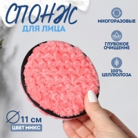 Спонж для умывания, d = 11 см, с подвесом, цвет МИКС Спонж для умывания, d = 11 см, с подвесом, цвет МИКС