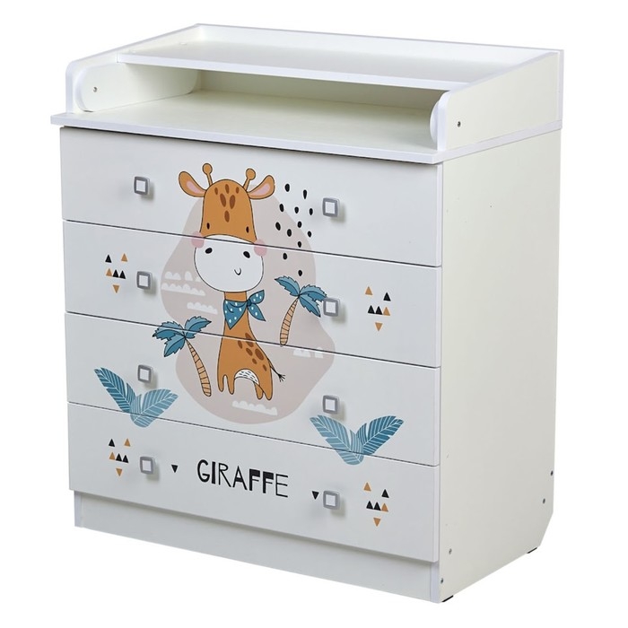 Комод пеленальный детский Фея 1580 &laquo;Жирафик&raquo;, 80х47х92 см., 4 ящика, цвет белый