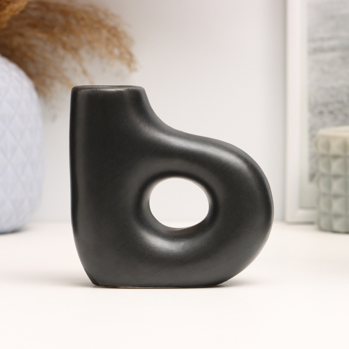 Подсвечник Подсвечник "Брэй" черный глянец, 10х4х10см