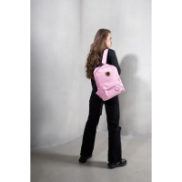 Рюкзак школьный текстильный &laquo;Сердце&raquo;, 37 х 33 х 17 см, с липучками, розовый