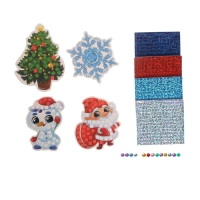 Аппликация стикерами на новый год &laquo;В гостях у Деда Мороза&raquo;, новогодний набор для творчества